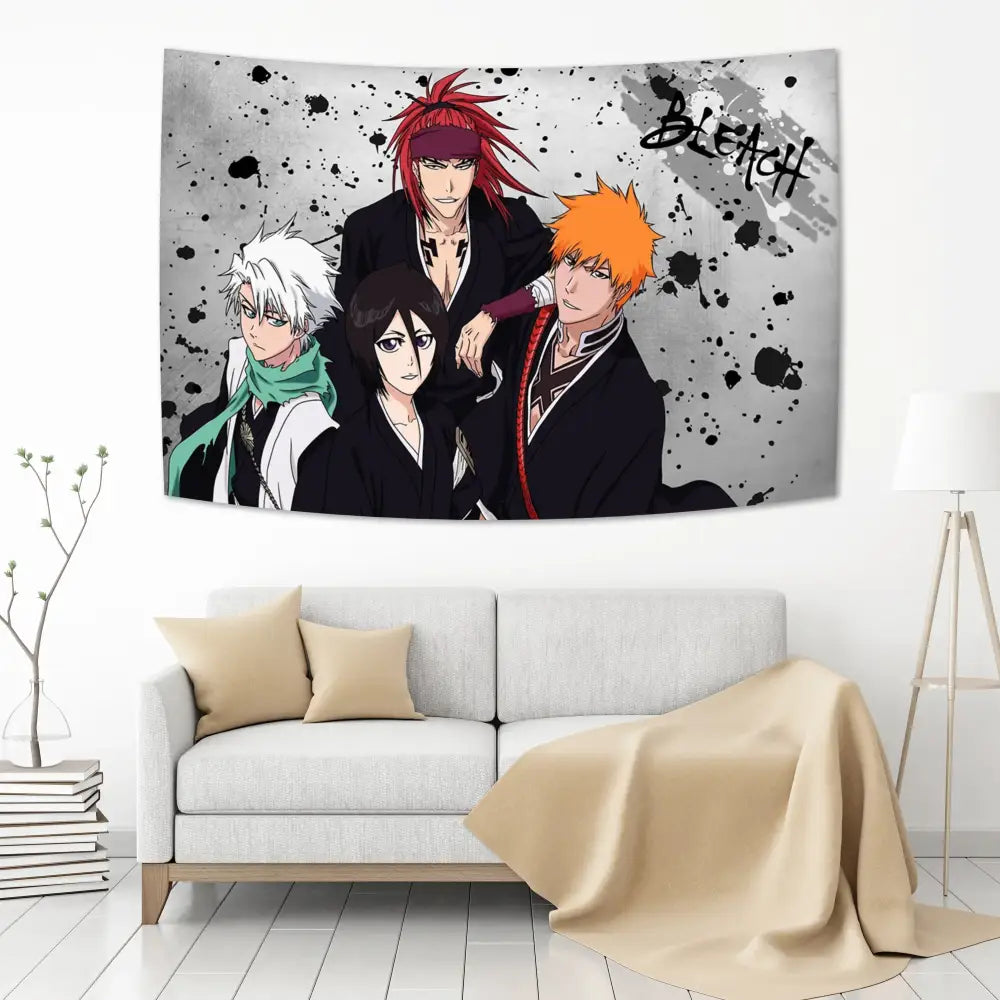 Vibrant bleach japan anime tapestry bedroom wall hanging