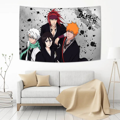 Vibrant bleach japan anime tapestry bedroom wall hanging