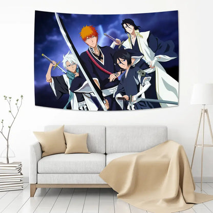 Vibrant bleach japan anime tapestry bedroom wall hanging