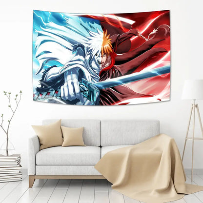 Vibrant bleach japan anime tapestry bedroom wall hanging