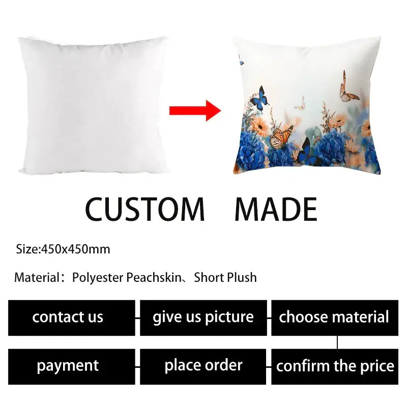 Vibrant butterfly flower pillow case living room cushion cover