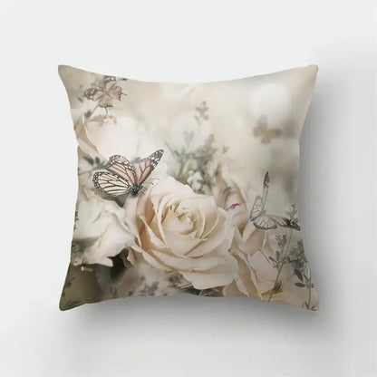 Vibrant butterfly flower pillow case living room cushion cover