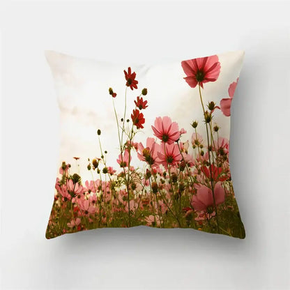 Vibrant butterfly flower pillow case living room cushion cover