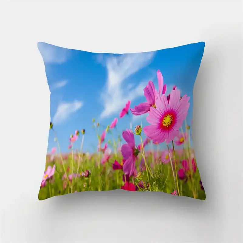 Vibrant butterfly flower pillow case living room cushion cover
