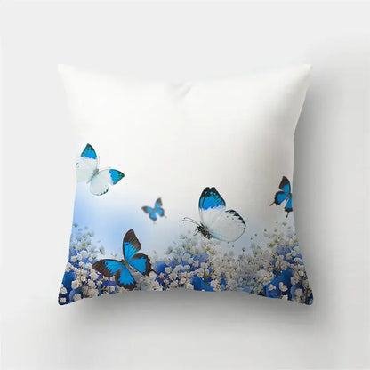 Vibrant butterfly flower pillow case living room cushion cover