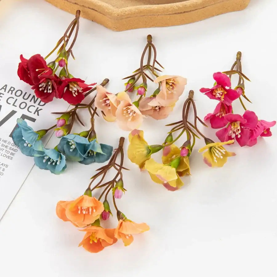 Vibrant cherry blossom artificial flowers living room floral decor