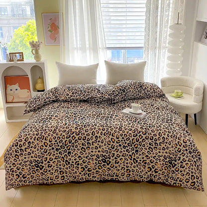 Vibrant floral leaf duvet cover bedding set – bedroom decor