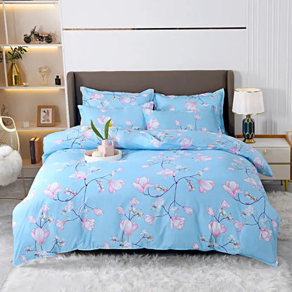 Vibrant floral leaf duvet cover bedding set – bedroom decor