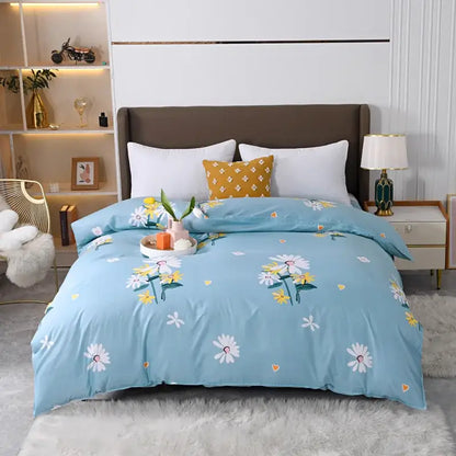 Vibrant floral leaf duvet cover bedding set – bedroom decor