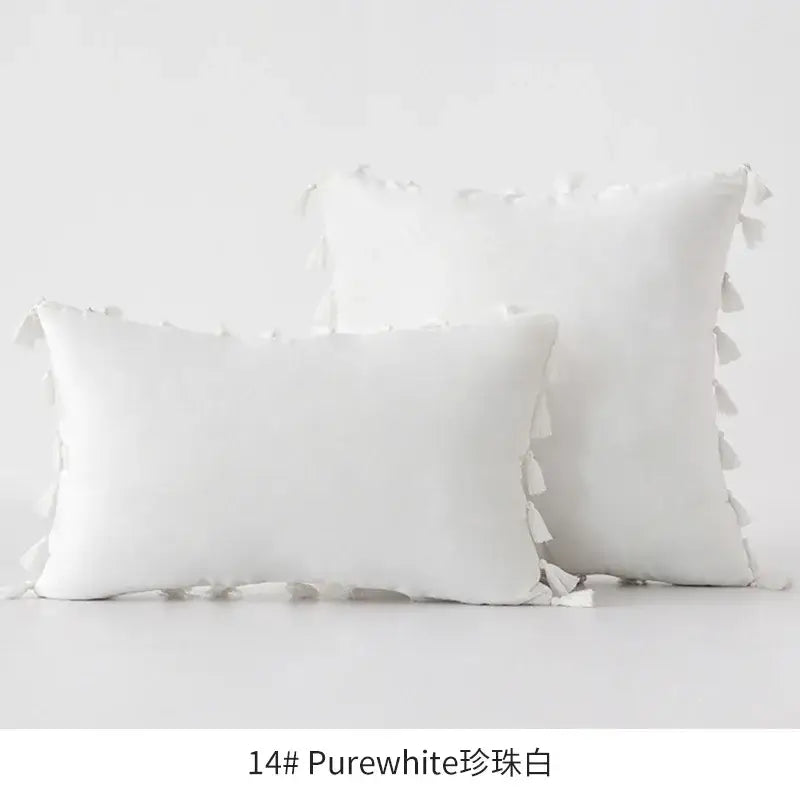 Vibrant fringed tassel velvet pillowcase for living room decor