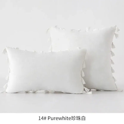 Vibrant fringed tassel velvet pillowcase for living room decor