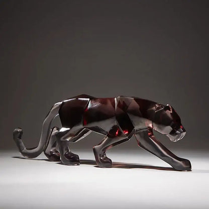 Vibrant glitter animal sculptures – living room leopard cheetah decor
