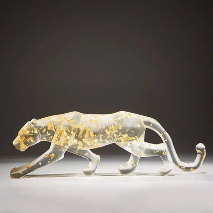 Vibrant glitter animal sculptures – living room leopard cheetah decor