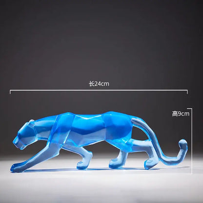 Vibrant glitter animal sculptures – living room leopard cheetah decor