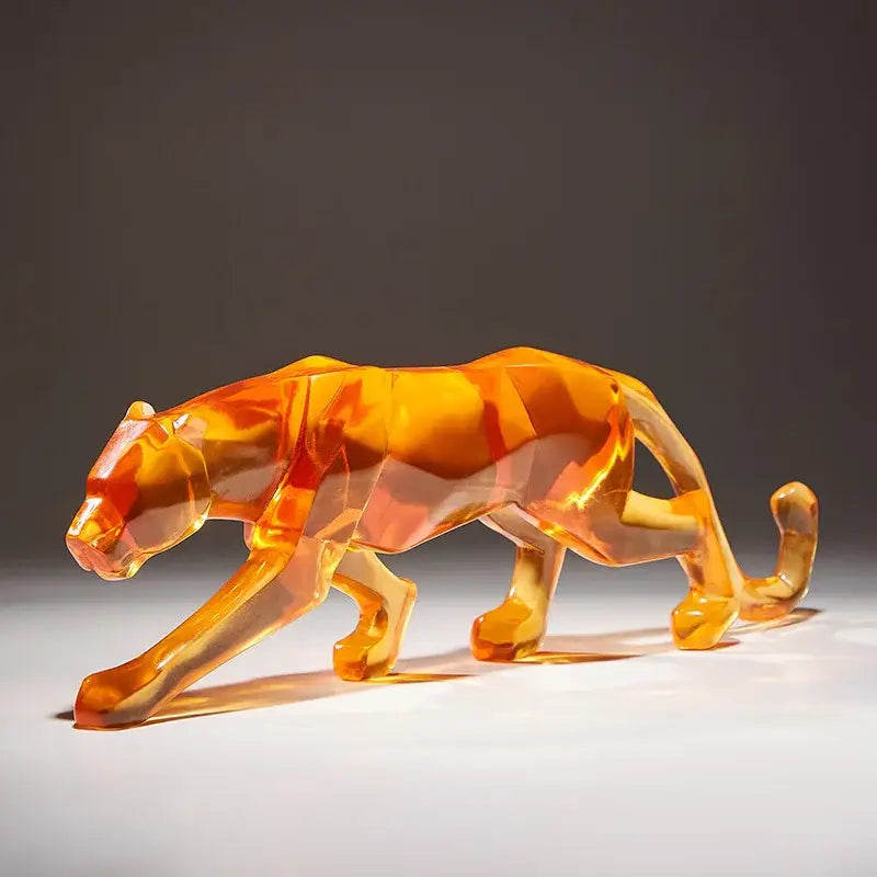 Vibrant glitter animal sculptures – living room leopard cheetah decor