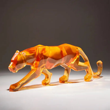 Vibrant glitter animal sculptures – living room leopard cheetah decor