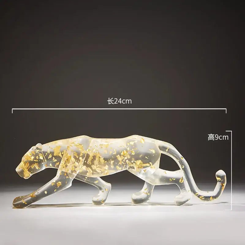 Vibrant glitter animal sculptures – living room leopard cheetah decor