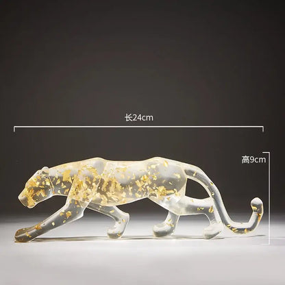 Vibrant glitter animal sculptures – living room leopard cheetah decor