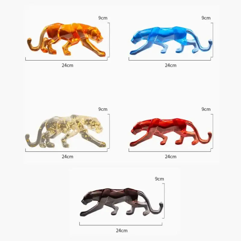 Vibrant glitter animal sculptures – living room leopard cheetah decor