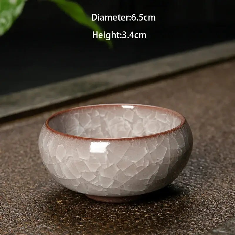 Vibrant ice cracking ceramic tea cup set dining room kitchen decor
