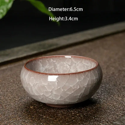 Vibrant ice cracking ceramic tea cup set dining room kitchen decor