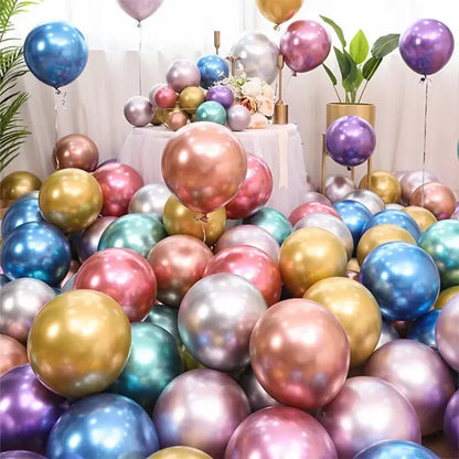 Vibrant metallic latex confetti balloon set for party decor