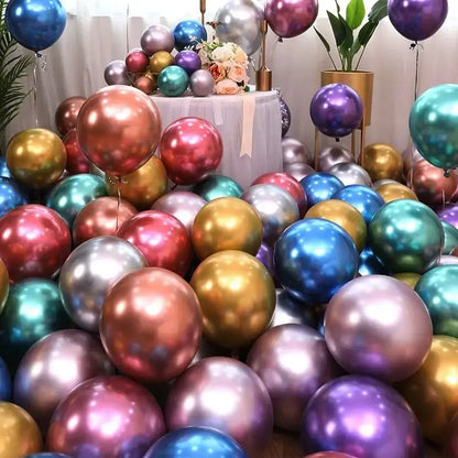 Vibrant metallic latex confetti balloon set for party decor