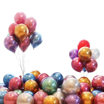 Vibrant metallic latex confetti balloon set for party decor