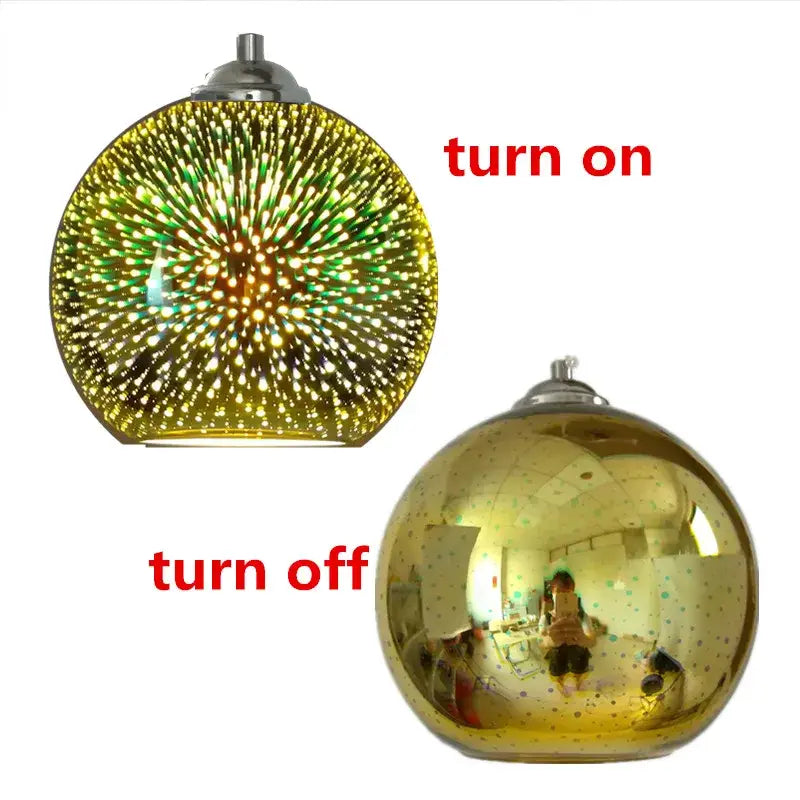 Vibrant multi-colored burst glass ball pendant light for living room
