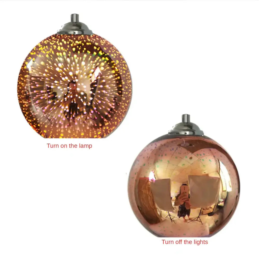 Vibrant multi-colored burst glass ball pendant light for living room