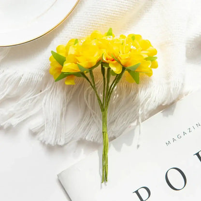 Vibrant multicolor artificial flower stamen bouquet for living room decor