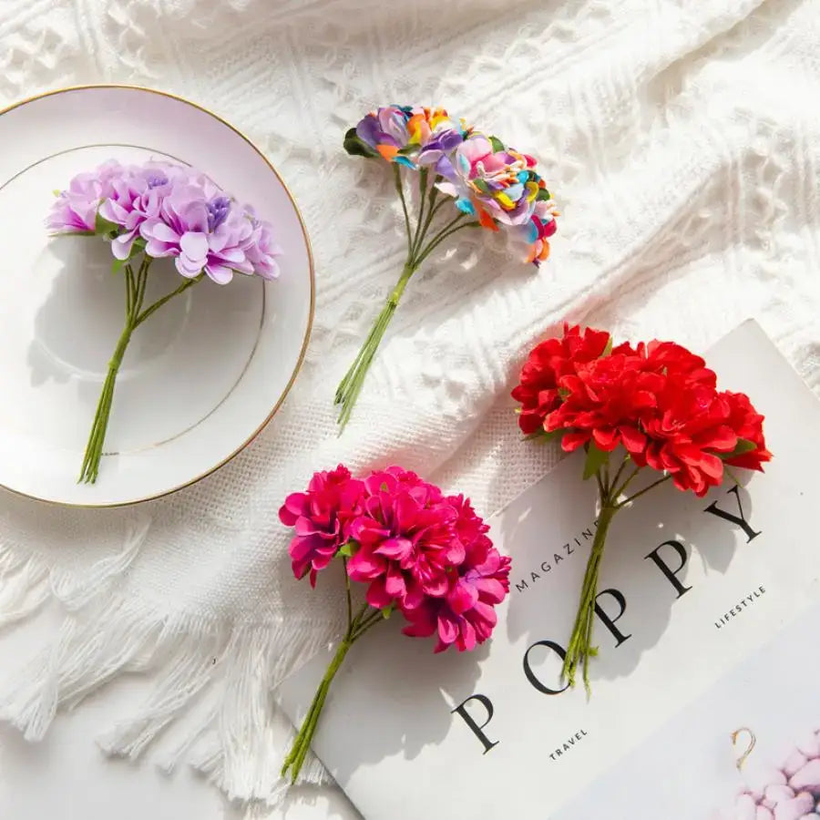 Vibrant multicolor artificial flower stamen bouquet for living room decor