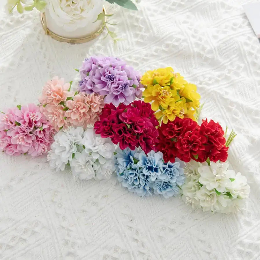 Vibrant multicolor artificial flower stamen bouquet for living room decor