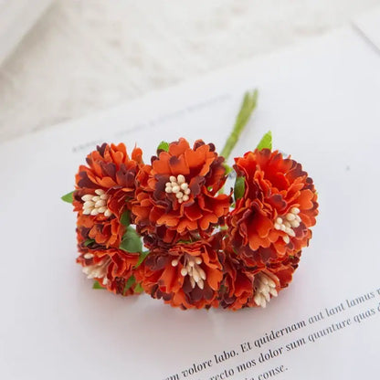 Vibrant multicolor carnation stamen silk flowers living room decor