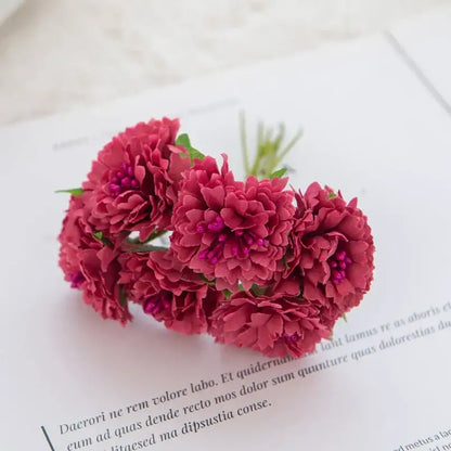 Vibrant multicolor carnation stamen silk flowers living room decor