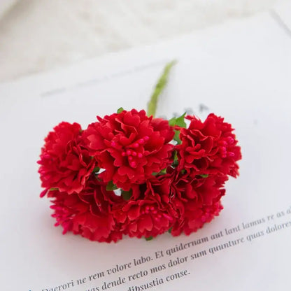 Vibrant multicolor carnation stamen silk flowers living room decor
