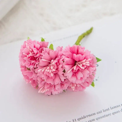 Vibrant multicolor carnation stamen silk flowers living room decor