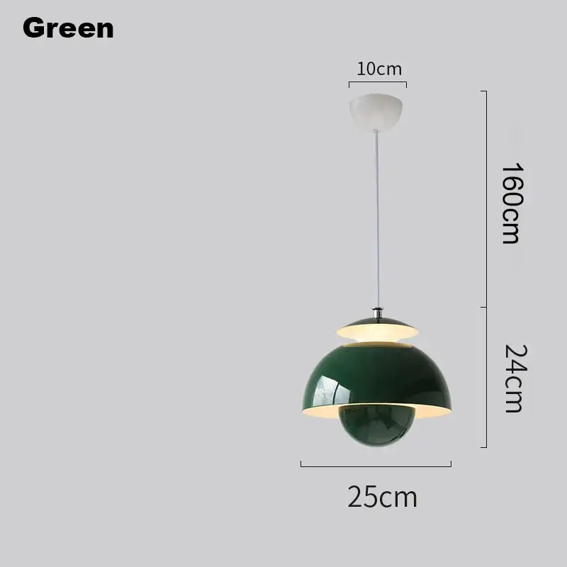 Vibrant orange glossy ceramic designer flower bud pendant light bedroom