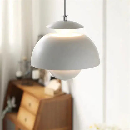 Vibrant orange glossy ceramic designer flower bud pendant light bedroom