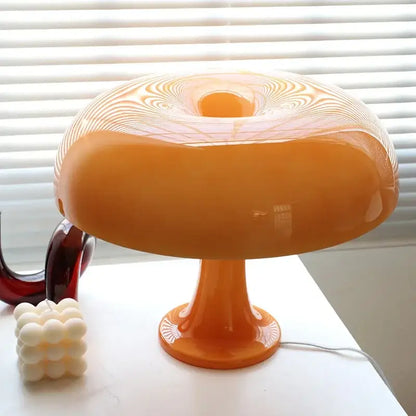 Vibrant orange mushroom desk night light bedroom lamp