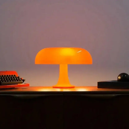 Vibrant orange mushroom desk night light bedroom lamp