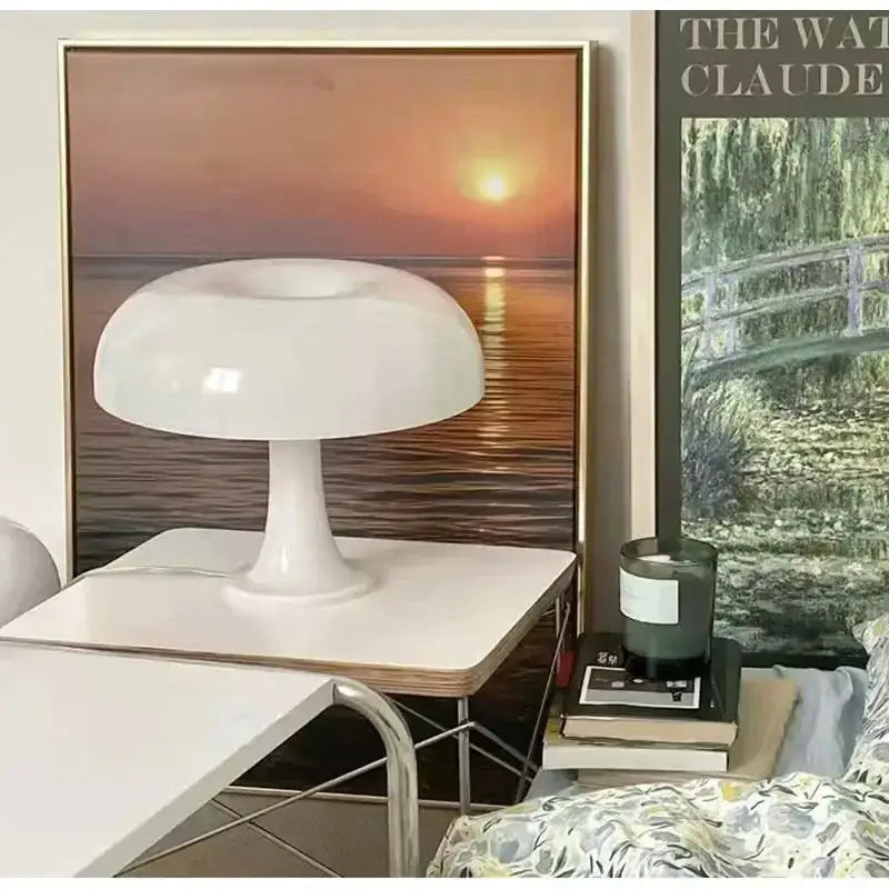 Vibrant orange mushroom desk night light bedroom lamp