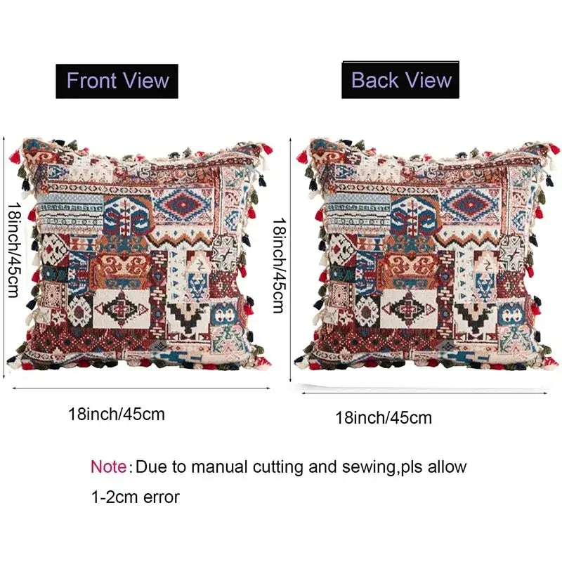 Vibrant patchwork ethnic boho throw pillow covers living room decor