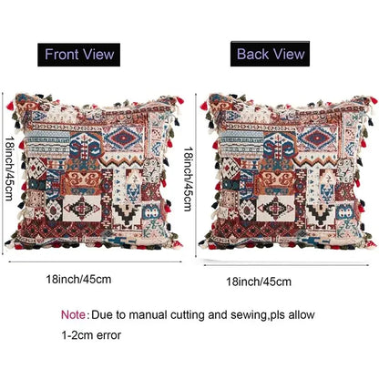 Vibrant patchwork ethnic boho throw pillow covers living room decor