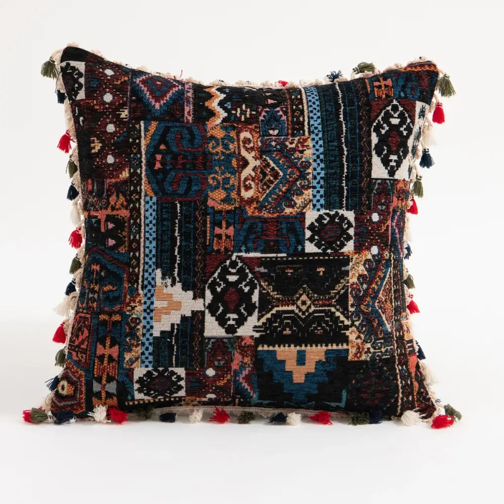 Vibrant patchwork ethnic boho throw pillow covers living room decor