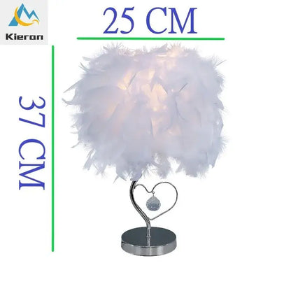 Vibrant pink crystal feather led table lamp for bedroom