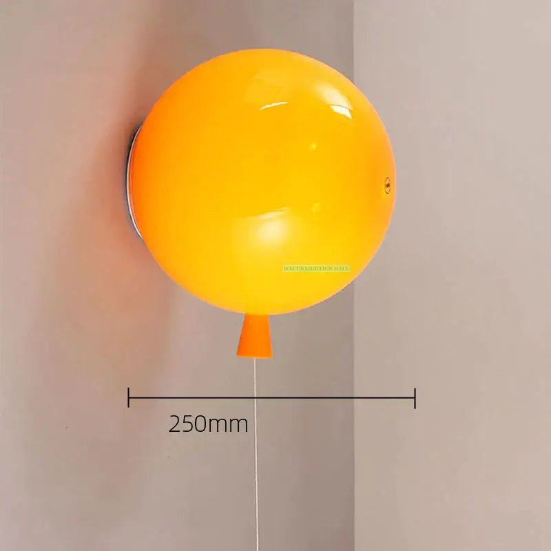 Vibrant red orange & yellow balloon lamps wall light for bedroom