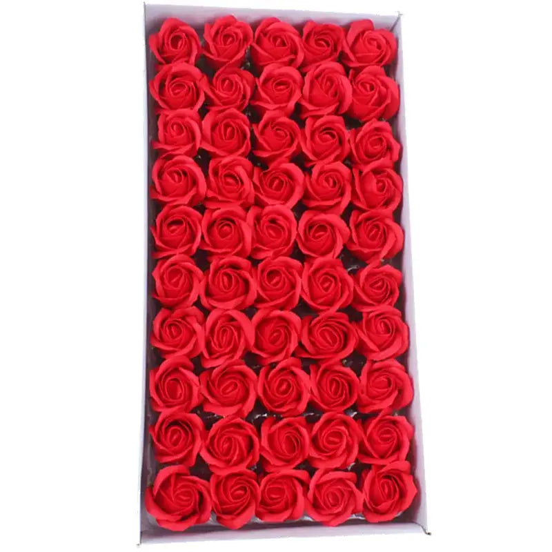 Vibrant red rose bath flower set bathroom decor soap flowers