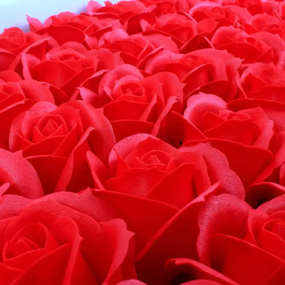 Vibrant red rose bath flower set bathroom decor soap flowers