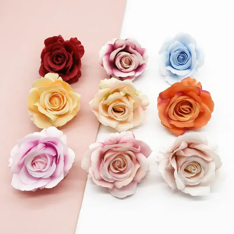 Vibrant silk artificial roses wedding and living room decor